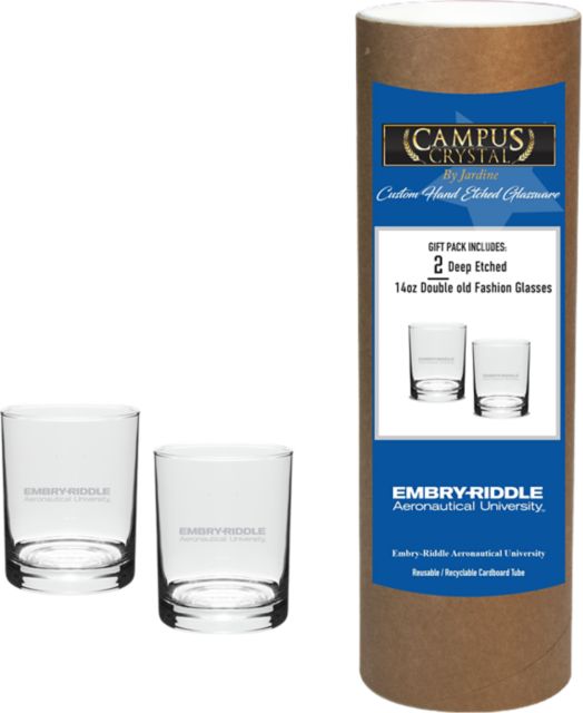 Embry Riddle Aeronautical University 14 oz. Double Old Fashion Glass - Set of 2