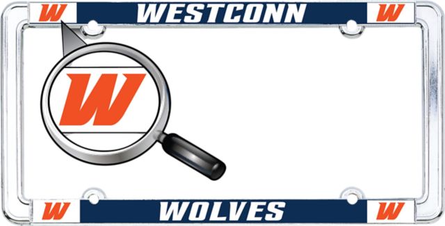 Western Connecticut State University Wolves Thin Dome License Plate Frame
