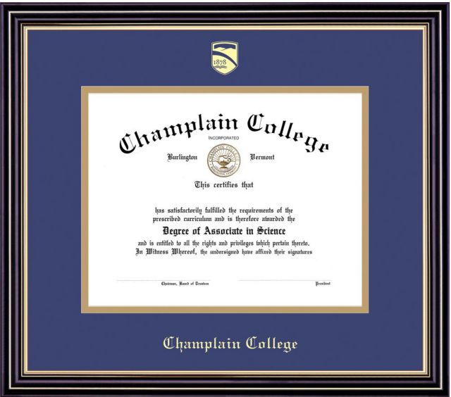 Champlain College 8.5'' x 11'' Prestige Diploma Frame