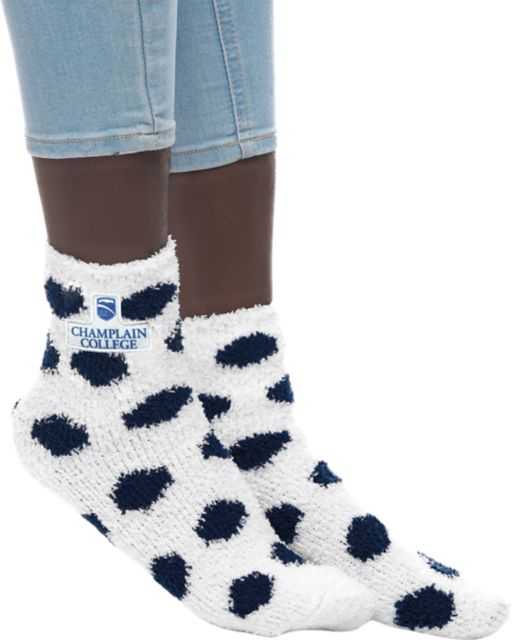 Champlain College Fuzzy Dot Socks