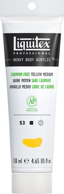 HEAVY BODY ACRYLIC 4.65OZ TUBE  CADMIUM FREE YELLOW MEDIUM