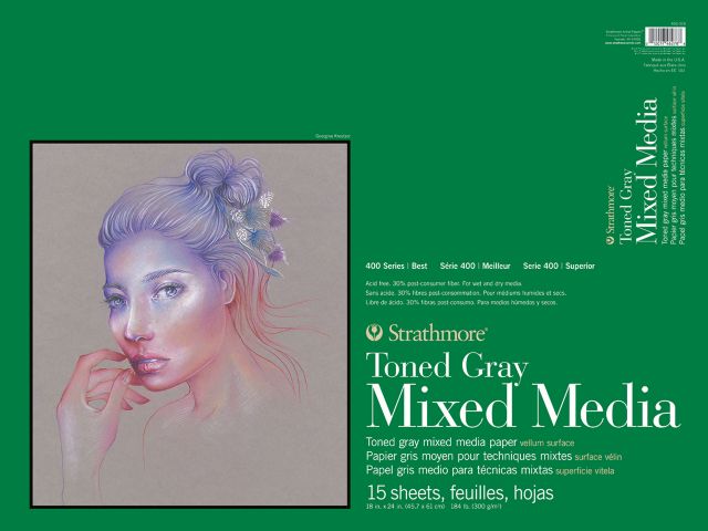 MIX MEDIA 400 TONED GRAY PAD 18X24 15 SHEETS