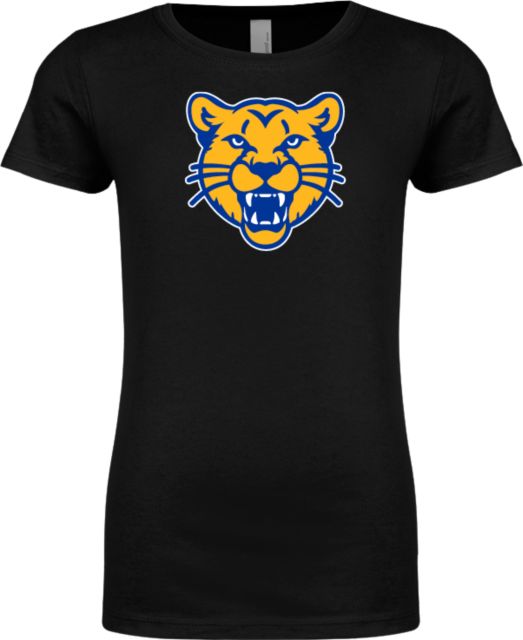 University of Pittsburgh - Johnstown Next Level Girls Fashion Fit T-Shirt Mountain Cat Mascot - ONLINE ONLY