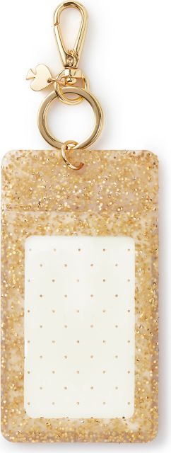 Kate Spade ID Clip, Gold Glitter:Smith College