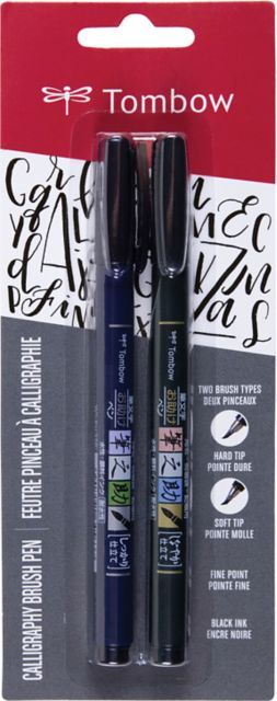 FUDENOSUKE BRUSH PEN SET OF 2 HARD & SOFT BLACK