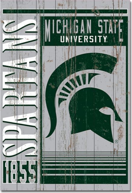 Michigan State University 25''x 36'' Showcase Plank Sign - ONLINE ONLY