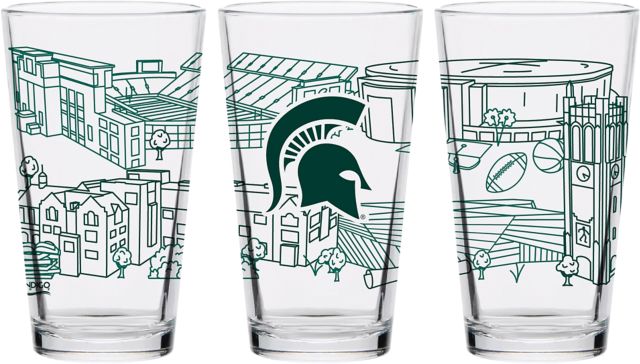 Michigan State University 16 oz. Campus Line Pint Glass