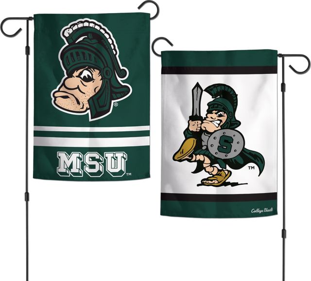 Michigan State University 12''X18'' 2-Sided Garden Flag-Vault  - ONLINE ONLY