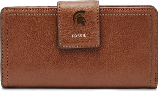 Fossil Leather Logan RFID Tab Clutch - Brown - ONLINE ONLY