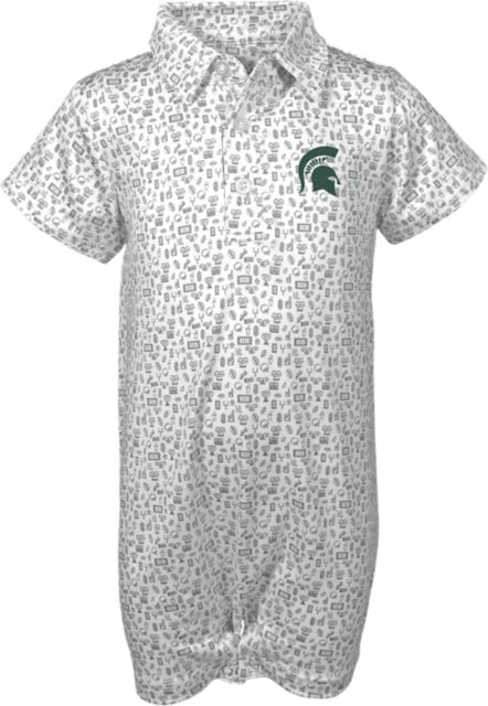 Michigan State University Infant Boy's Spartans Crew Polo Romper