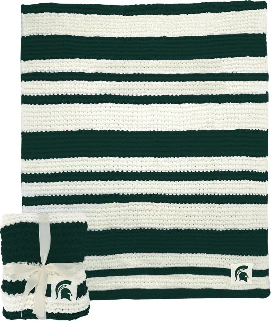 Michigan State University Cable Knit Throw 50x60