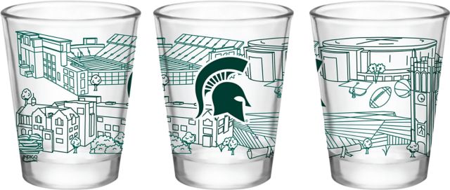 Michigan State University 2 oz. Campus Collector's Glass