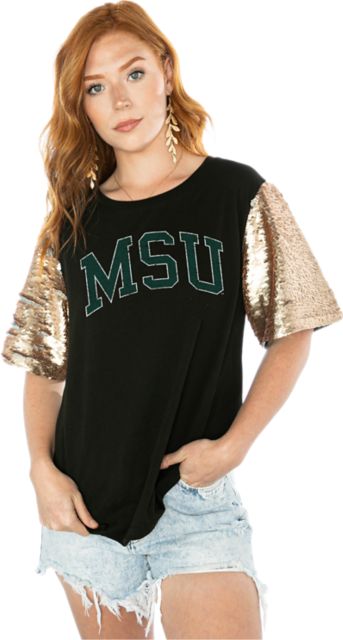 Michigan State University Women's Sequin Short Sleeve Tee