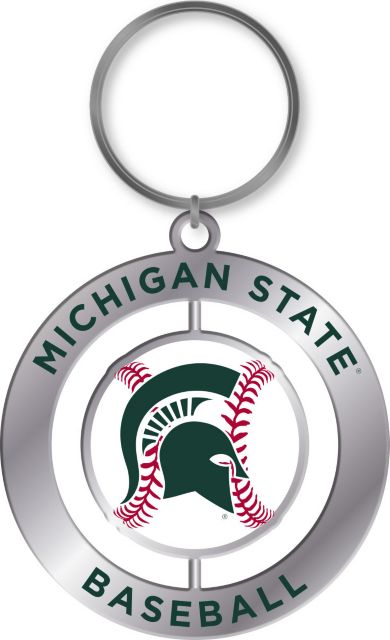 Michigan State University Spartans Baseball Spinner Key Chain