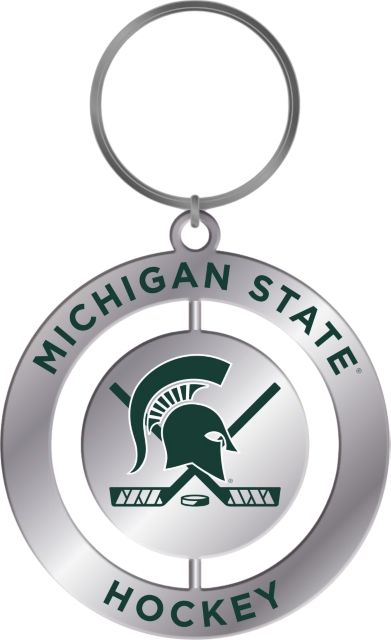 Michigan State University Hockey Spinner Keychain