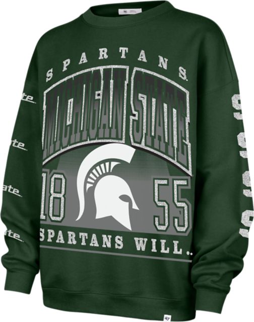 Michigan State University Women's Lightweight Crewneck Sweatshirt with a Touch of Glitter