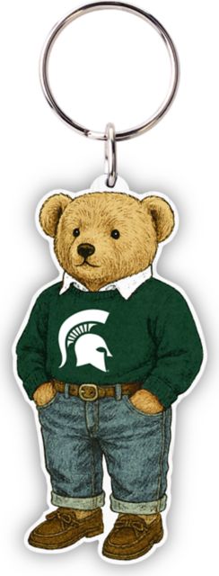 Michigan State University Teddy Bear Keychain