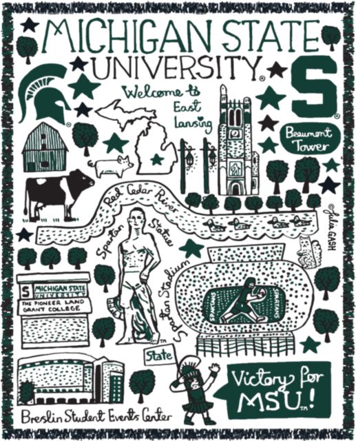 Michigan State University Tapestry Blanket