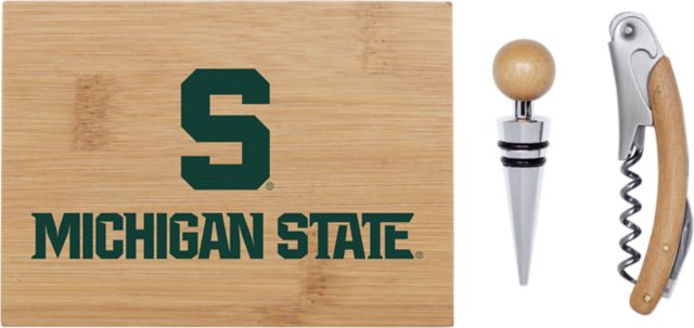 Michigan State University Bamboo Wine Tool Set