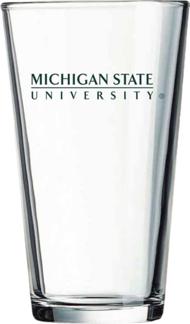 Michigan State University 16 oz. Glass