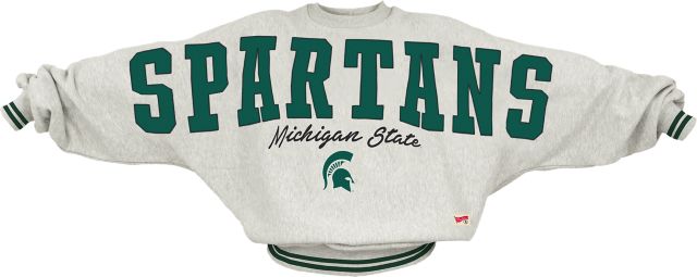 Michigan State University Spartans Women's Ribbed Fleece Crewneck Sweatshirt