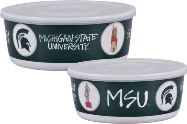 Michigan State University Bowl with Lid 2 Pack