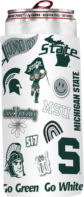 Michigan State University Slim Can Coozie