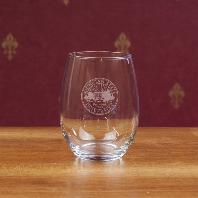 Michigan State University 15 Oz. Stemless Wine Glass