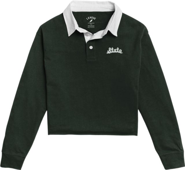 Michigan State University Women's Authentic 1991 Long Sleeve Collared Cutoff Shirt - ONLINE ONLY