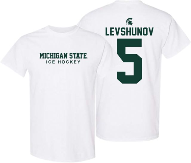 Michigan State University Spartans Ice Hockey Short Sleeve T-Shirt #5 LEVSHUNOV