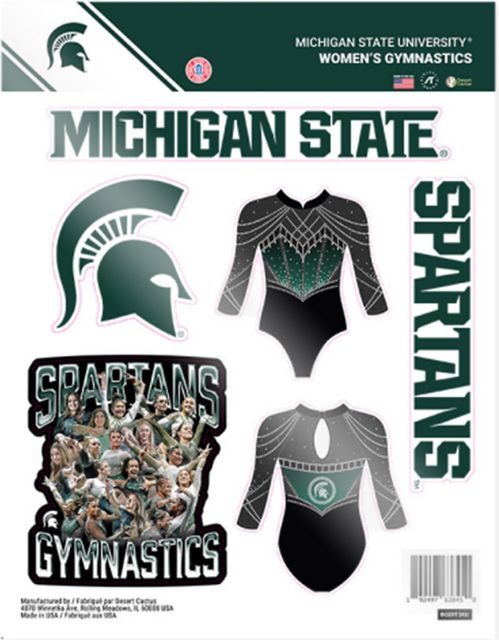 Michigan State University Womens Gymnastics 2025 Team Sticker Sheet