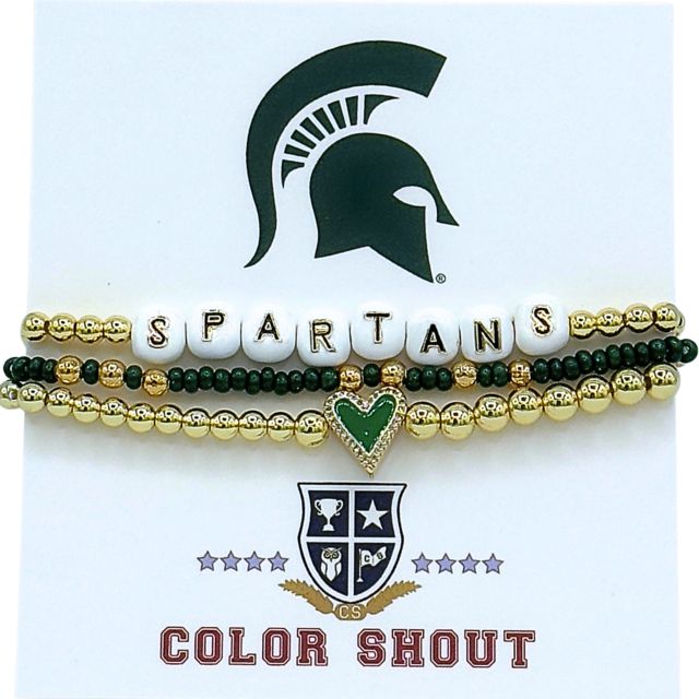 Michigan State University Love Stack Bracelet Set
