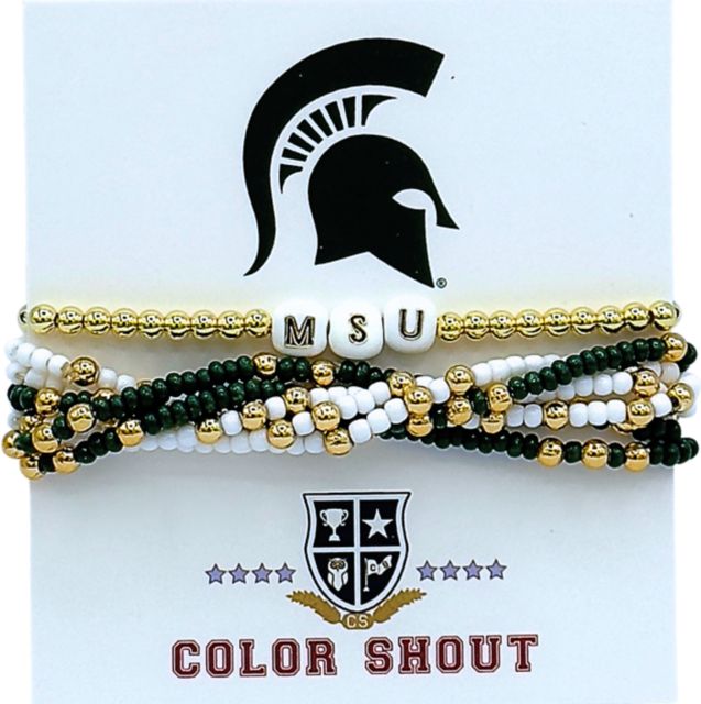 Michigan State University Lucky 7 Bracelet Stack