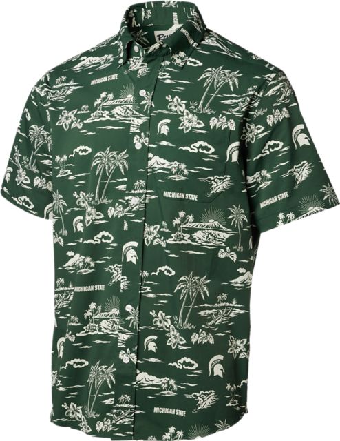 Michigan State University Reyn Spooner Kekai Performance Button Up Shirt