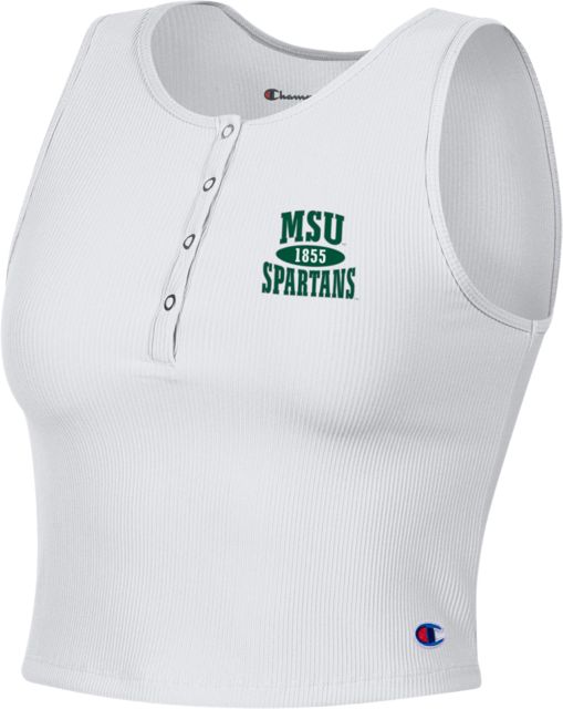 Michigan State University Spartans Women's Henley Crop Tank Top