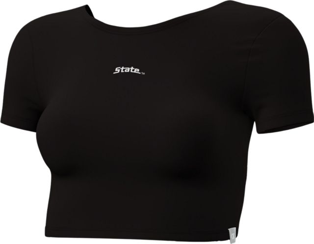 Michigan State University Women's Twist Back Crop Short Sleeve T-Shirt
