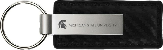 Michigan State University Spartans Leather Carabiner Keychain