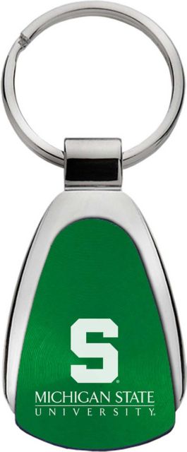 Michigan State University Teardrop Keychain