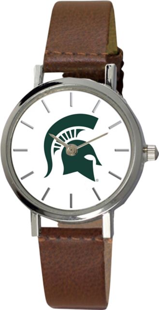 Michigan State University 28 mm Ladies Leather Watch