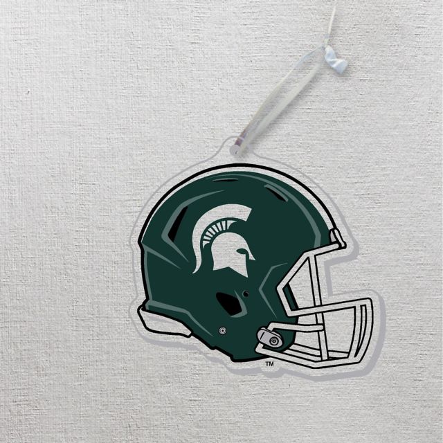 Michigan State University Etched Helmet Christmas Ornament
