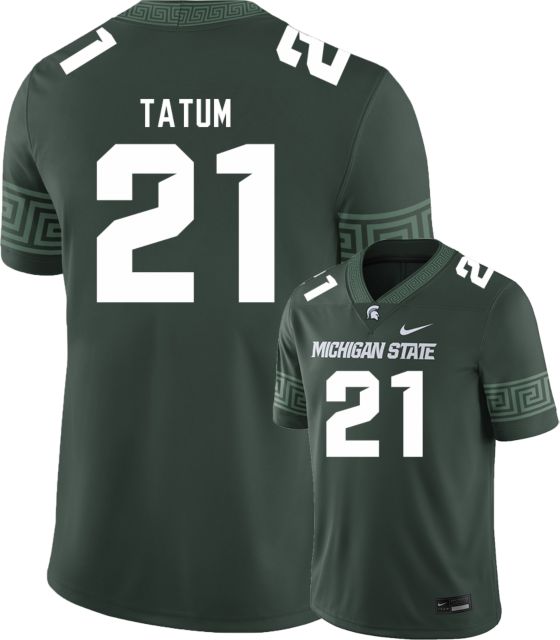 Men's Nike #21 White/Green Michigan State Spartans Replica Basketball Jersey