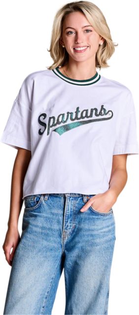 Michigan State University Women's Sequin Short Sleeve T-Shirt