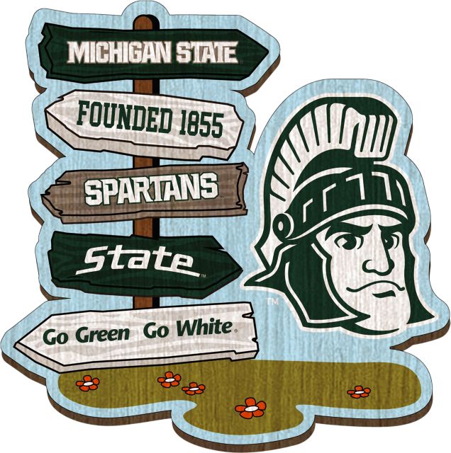 Michigan State University Spartans Halftime Sign Post Magnet