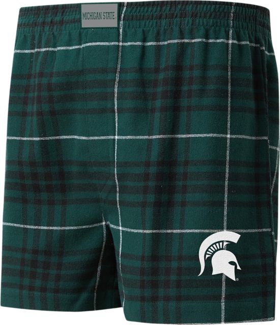 Michigan State University Spartans Flannel Boxer Shorts