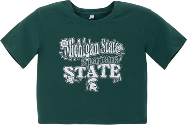 Michigan State University Spartans Youth Boxy Crop Short Sleeve T-Shirt