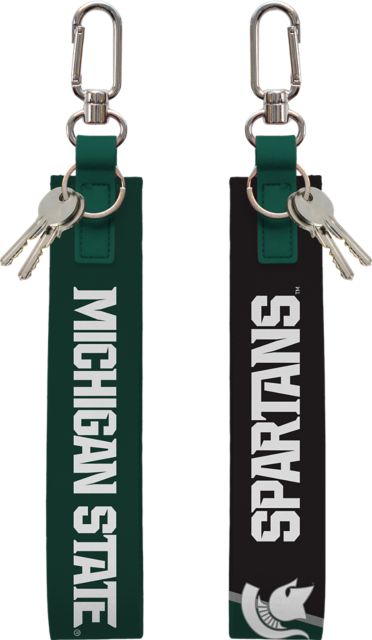 Michigan State University Spartans Carabiner Strap Keychain