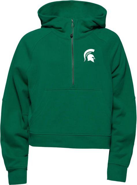 Michigan State University Women's Oversized 1/2 Zip Hooded Sweatshirt