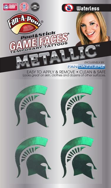 Michigan State University 4 Pack Peel Stick Tattoo Michigan State University