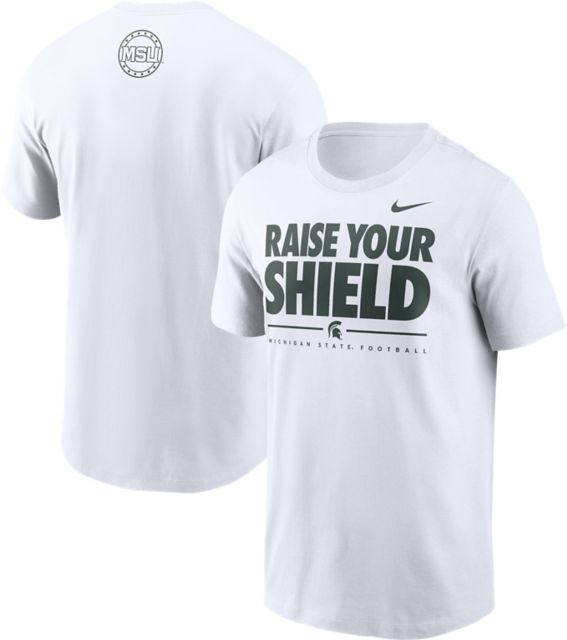 Michigan State University Spartans Football Raise Your Shield Fan Short Sleeve T-Shirt