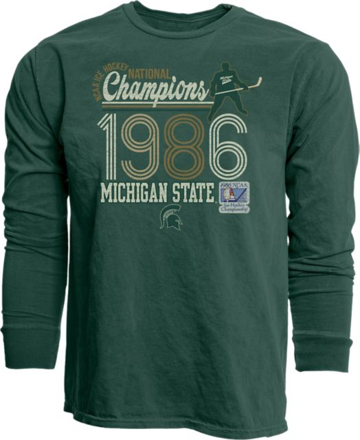 Michigan State University Spartans Hockey 1986 National Champions Long Sleeve T-Shirt